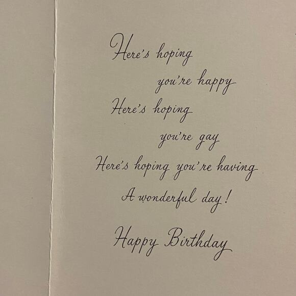 Vtg MCM Birthday Card Unused USA Union Made 1960s Retro Blonde Girl Floral - Picture 3 of 5